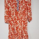Rustty Dusty Printed Notched Long Sleeve Maxi‎ Dress Size 1XL Orange Photo 9
