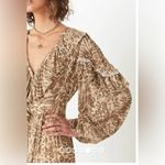Spell & The Gypsy Leopard Print button detail ruffledAda Gown Size XSmall Boho Tan Photo 4