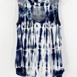 Knox Rose Blue Tie Dye Shibori Crew Neck Casual Boho Tank Top Size Medium Photo 2