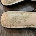 JOYFOLIE Black Velvet Valentina Flats w/ Gold Floral Details Size 6.5 Photo 2