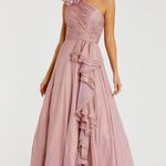 Mac Duggal 49252 Pink Iridescent One Shoulder Rosette Ball Gown Photo 0