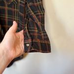 Eden & Olivia Women’s Black Brown Yellow Plaid Button Down 3/4 Sleeve Flannel M Photo 7