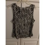 Calvin Klein  Womens Sleeveless Cowl Neck Blouse Black White Tan Print Size M Photo 3