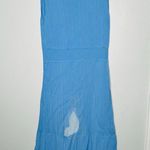 Jason Wu Women's Blue Knit Sleeveless Ribbed Texture Crewneck Dress Size Large Photo 2