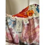 Joie  Floral Linen Blend Wide Leg Pants Orange Pink Blue White Size 8 Photo 5