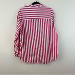 Gap  100% Organic Cotton Button-Back Big Shirt Pink and White Medium Tall Photo 6