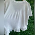 Bobi  - White Short Sleeved T-Shirt | Slight Crop - Ruffle Hem - NWT - Cotton -XL Photo 7