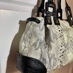 Jessica Simpson Handbag Large Black And White Vegan Croc Embossed Leather Photo 2