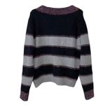 True Craft  Stripe Purple and Gray V-neck Sweater(Size Medium) Photo 1