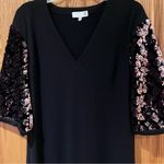 Ro & De Anthropologie  Ariel Sequined Sleeve V-Neck Midi Dress Black Size XS‎ Photo 9