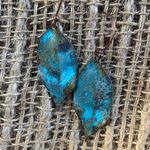 Copper patina lightweight metal leaf dangle earrings artisan handmade statement Photo 1