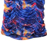 Pretty Little Thing  Dress Womens 0 Blue Abstract Ruched Halter Mini Bodycon Party Photo 10