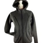 Athleta fuse scuba zipper hoodie gray with black size medium Photo 1