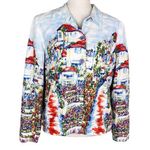 Coldwater Creek Jacket PL Large Petite Watercolor Blazer Linen Blend Photo 0