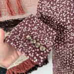 Free People Maggie Floral Linen Blazer Sz 6 NWT Plum Single-Breasted Photo 4