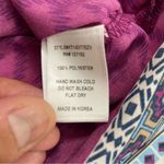 Pink Owl  Geometric Tribal Blouse
Multicolor 3/4 Sleeve Scoop Neck Top size M Photo 9