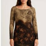 Roberto Cavalli Y2k NWT Abstract Baroque Print Long Sleeve Cocktail Dress Medium Photo 0