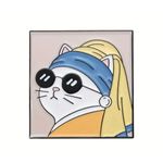 Cute Enamel White Cat Brooch Pin for Bags and Clothing Photo 0