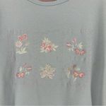 Baxter & Wells Embroidered Flower Short Sleeve T Shirt Womens Large Blue Photo 2