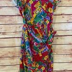 Jessica Howard Floral Faux Wrap High Slit Dress, Size 6 Photo 0