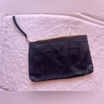 VKK dark blue black leather pouch/wristlet zipper Genuine Leather lightweight Photo 12