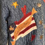 Haik’s Vintage Denim Barncoat Quilted Jacket Coat Embroidered Patches S Small Blue Photo 3