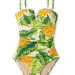 Kona Sol $40 Retail NWT Women's Bandeau Swimwear Banana Print Photo 0