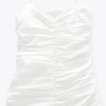 ZARA NWT Mini Dress W Draped Detail Vanilla White Photo 3