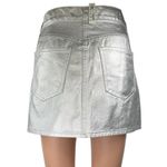 Madewell NEW x Aimee Song Women's Silver Metallic Denim Jean Mini Skirt Size 26 Photo 2
