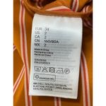 H&M  Women's Orange Striped Collared 3/4 Sleeve Midi Kimono Wrap Coat Dress Sz 2 Photo 3