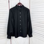 EXPRESS  Satin Rhinestone Button Up Blouse Shirt Black Large‎ Photo 7