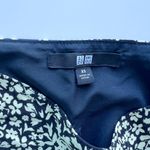 Uniqlo dress size Extra Small midi black cream floral slit 90s Photo 8