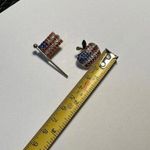 Lot Of 2 Brooch Pins American Flag / Apple Red White & Blue Patriotic Gold Photo 2