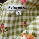 Reformation Roarke Linen Dress Patio Floral Checkered Feminine Dress 4 Photo 3