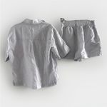 Le Rose Stories Genevieve Linen Button Up Top‎ Shorts Sleep Set Soft Blue XS Photo 7