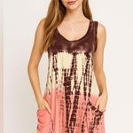 T Party Fashion T Party Tie Dye Mini Dress Vintage Y2K Medium Boho Chic Pocket Tank Retro Hippie Photo 0