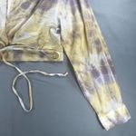 Young Fabulous and Broke Young Fabulous Broke Tie Front Blouse Long Sleeve Purple Yellow Small TOP ONLY Photo 4