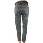 ZARA Women's Black High Waist Frayed Raw Hem Straight Skinny Denim Jeans Pants 6 Photo 2