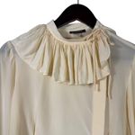Cesarani Vintage 100% Silk Ruffled Collar and Sleeves Blouse Light Yellow Photo 1