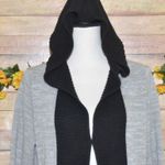 French Dressing Jeans Gray Black Color Block Hooded Long Cardigan Sweater Size L Size L Photo 1