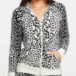 Chaser  Black White Cheetah Print Zip Up Hoodie Small Photo 1