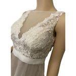Hebeos wedding dress white lace and tool over champagne sz 2 Photo 12