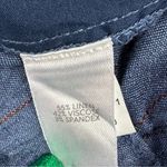 J. Jill Jenna Striped Linen Wide Leg Crop Pants Denim Blue Small Elastic Waist Photo 6