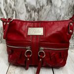 Relic  Cherry Red Y2K Faux Leather Hobo Quilted Pocket Silver Accent Shoulder Bag Photo 3
