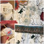 VINTAGE 1980'S UNION MADE CREAM, ORANGE & TEAL FLORAL PRINT POP OVER DRESS (M) Multiple Size M Photo 11