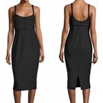 NWT Cinq A Sept Ellette Midi Dress Womens 6 Black Sleeveless Sheath Bustier LBD Photo 1