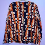 NEW D'Iyanu African Tribal Print Stretch Blazer Women 3X Art to Wear Maximalism Orange Photo 3