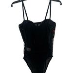 Lulu's Red and White Sleeveless Bustier Bodysuit Size M Photo 7