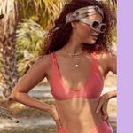 Aerie NEW Ribbed Shine Scoop Plunge Bikini Top Photo 4