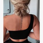 2 Piece Workout Set One Shoulder Ribbed Sport Bra Seamless High Waist Leggings Black Size M Photo 1